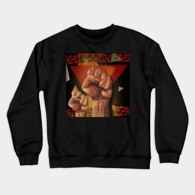 Black Lives Matter - Multiple Wooden Fists Crewneck Sweatshirt by Technically Reel Snake